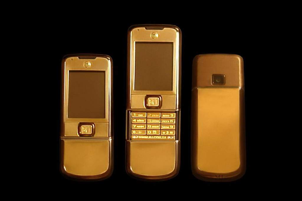 MJ - Nokia 8800 Arte Pink Gold Carbon Edition - Solid Gold 999 24 carat, Gold Buttons Inlaid Diamond, Luxury Mobile Phone