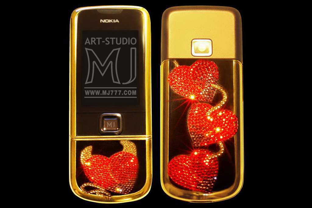 MJ - Nokia 8800 Arte Sapphire Gold - Telephone in the case of the latest alloy of precious metals - Full Gold 777 Case Inlaid Ruby & Diamonds 99 Cut